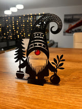 Figurine plate de lutin de Noël sur pied