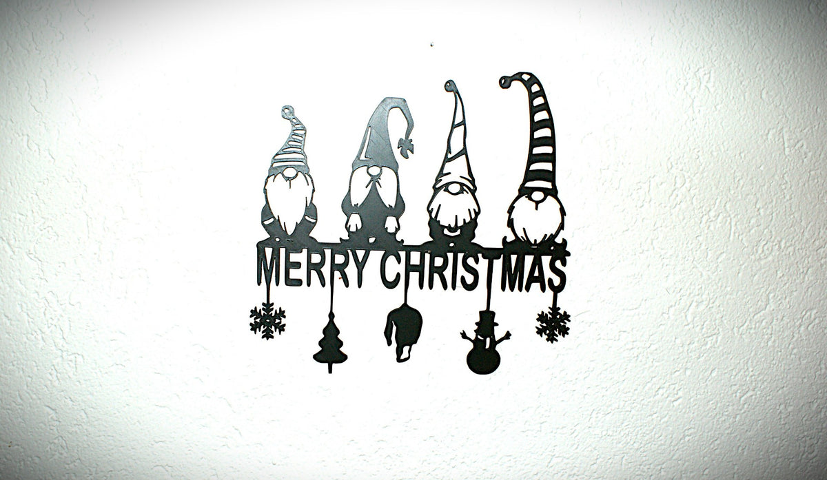 Décoration murale avec 4 lutins et vœux de Noël