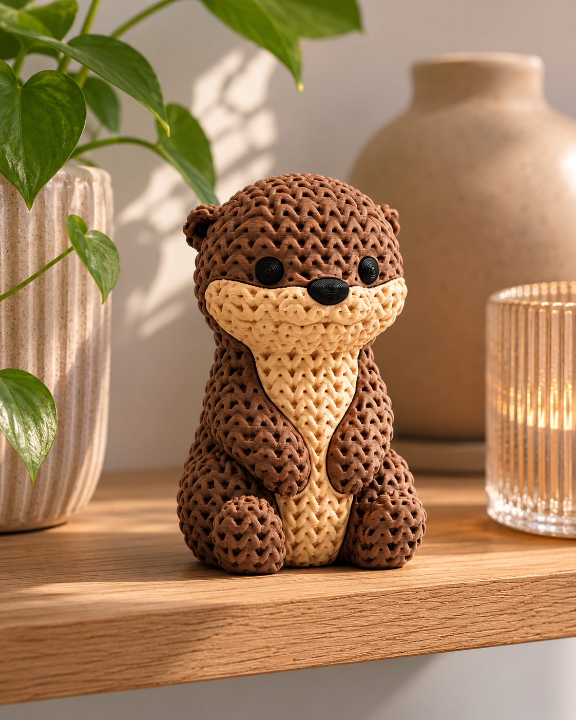 Figurine loutre – charmante décoration pour la bibliothèque
