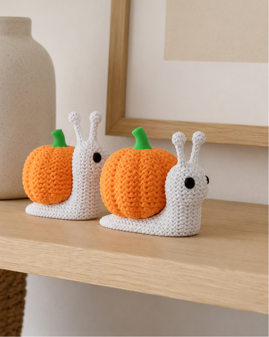 Figurine escargot citrouille – décoration d'Halloween