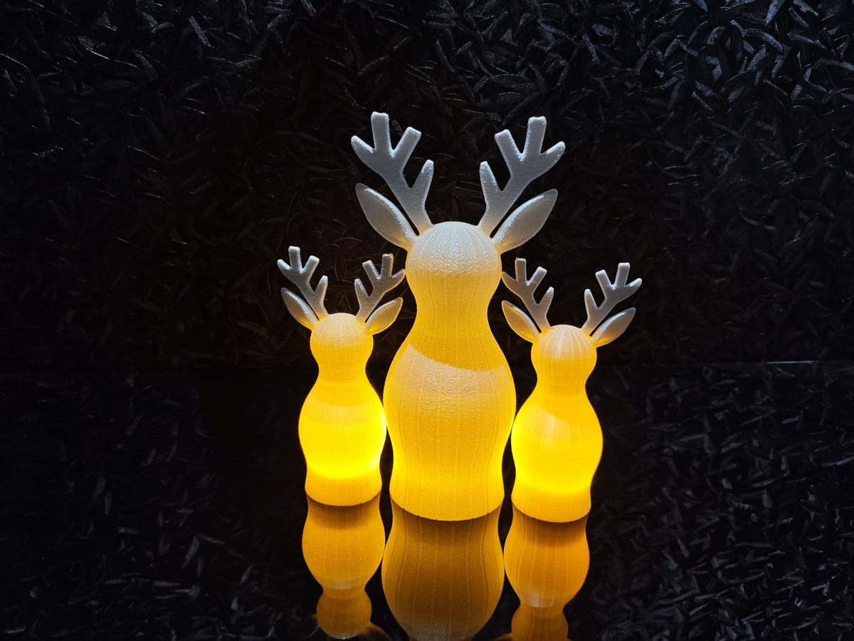 Figurine de renne à surface texturée et bougie LED