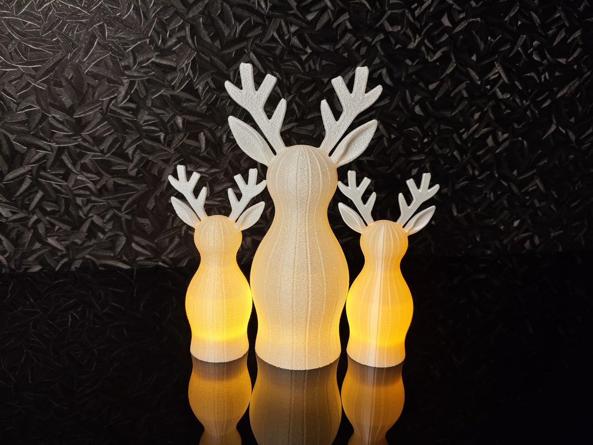 Figurine de renne à surface texturée et bougie LED