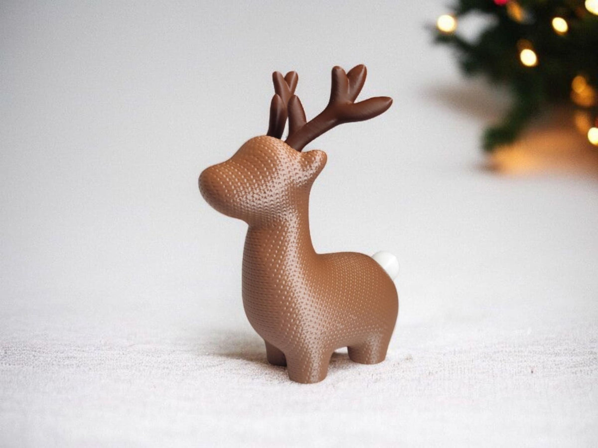 Figurine de renne à l'aspect tricoté – figurine de Noël potelée