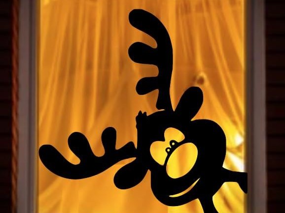 Figurine de renne pour la fenêtre – décoration de Noël