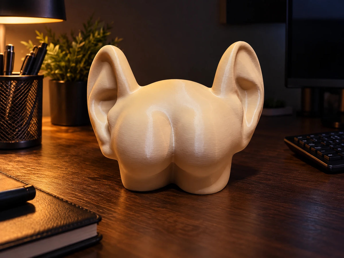Figurine fesses à oreilles vue de dos avec deux grandes oreilles