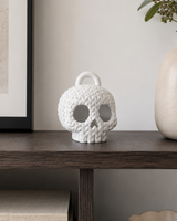 Figurine crâne aspect crocheté – décoration d'Halloween