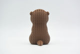Détail de texture de la loutre façon tricot au motif de boucles tissé, aspect crocheté main