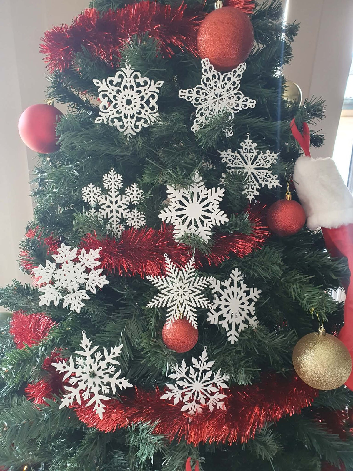Flocon de neige en décoration de sapin