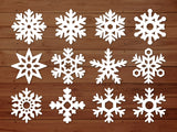 Flocons de neige décoratifs – lot de 12 pour le sapin