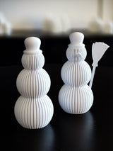 Figurine bonhomme de neige au design strié