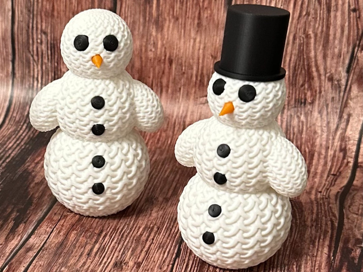 Joli bonhomme de neige façon tricot avec chapeau