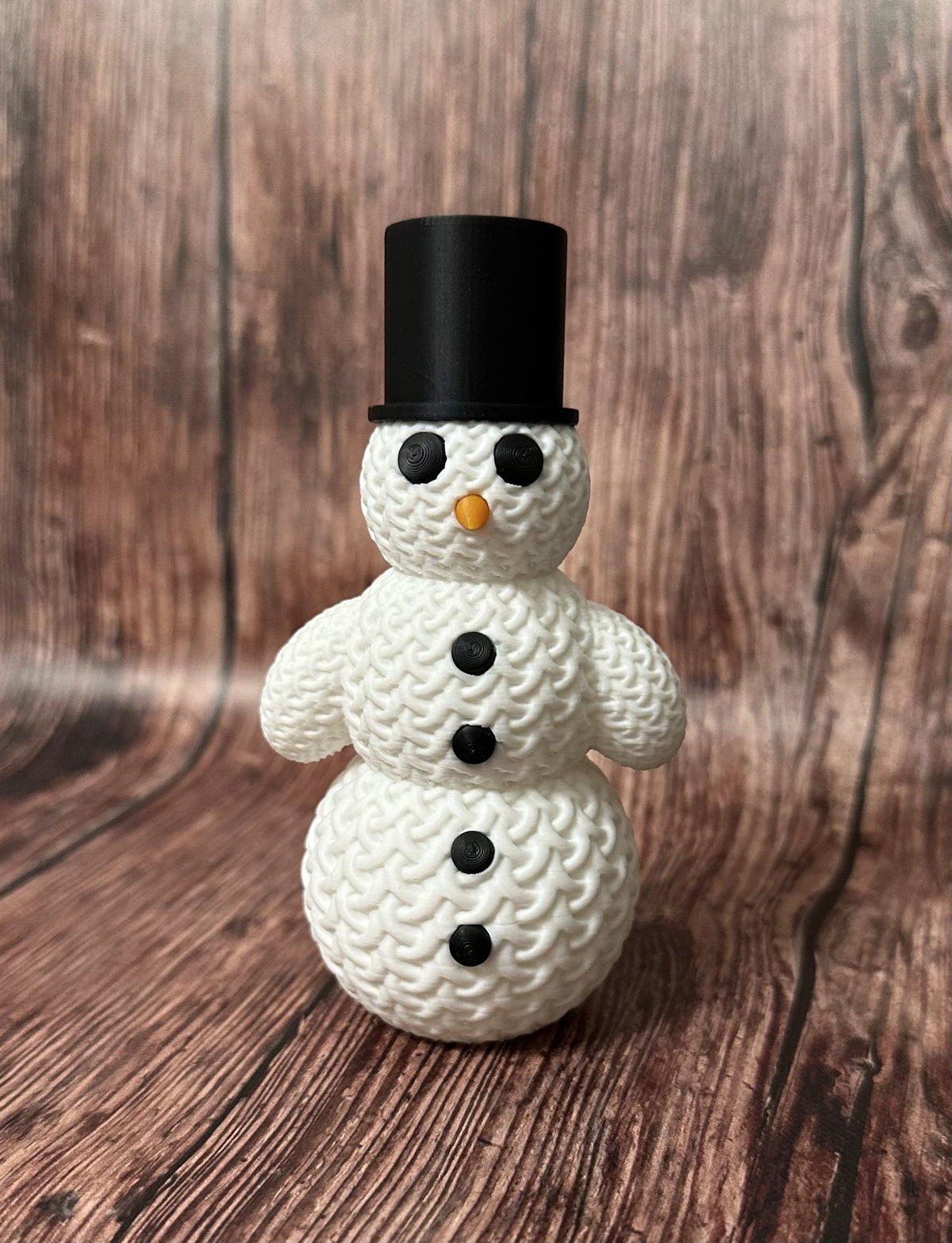 Joli bonhomme de neige façon tricot avec chapeau