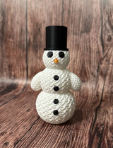 Joli bonhomme de neige façon tricot avec chapeau