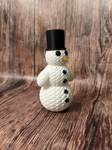 Joli bonhomme de neige façon tricot avec chapeau