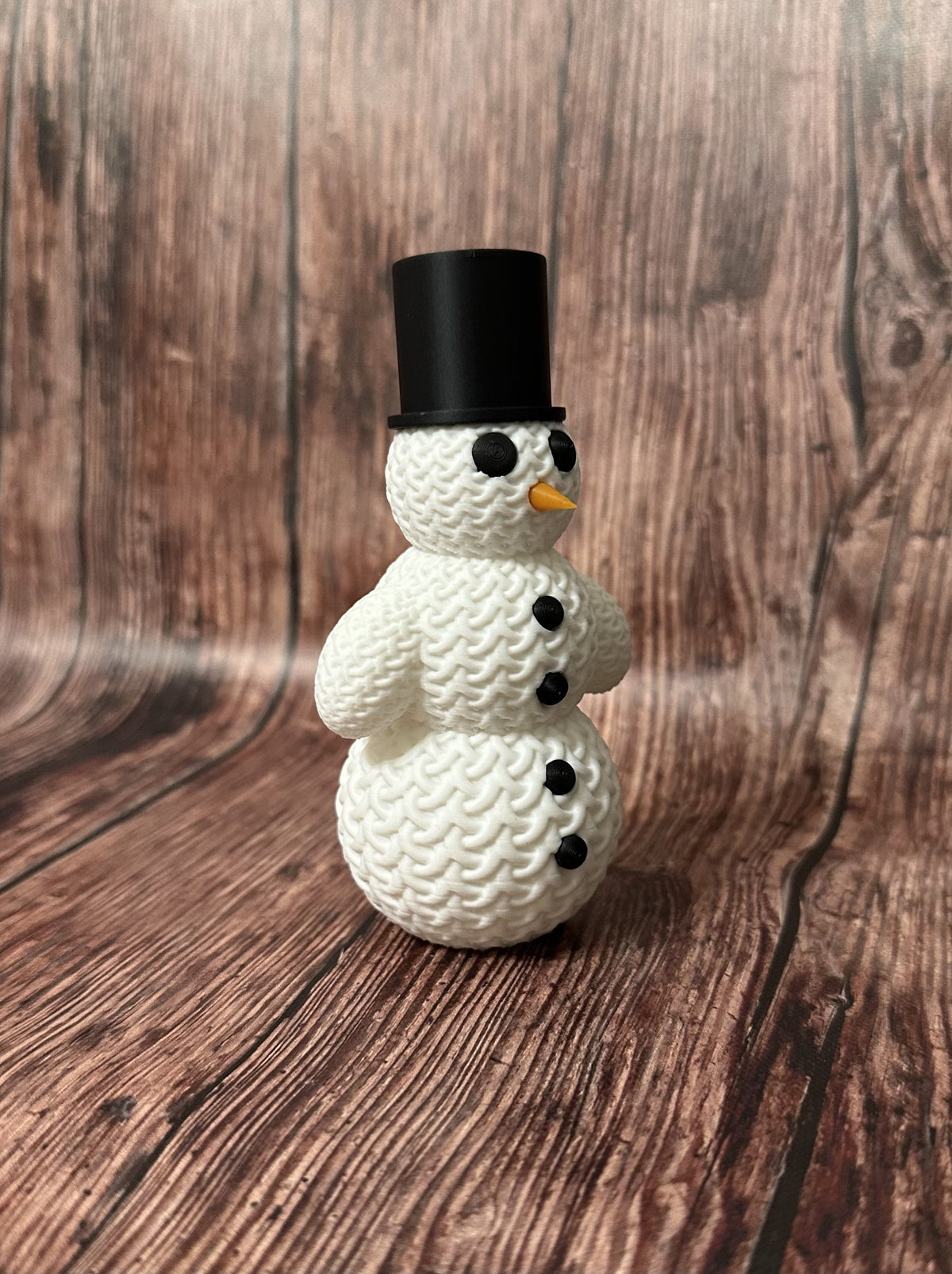 Joli bonhomme de neige façon tricot avec chapeau