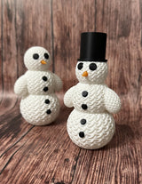 Joli bonhomme de neige façon tricot avec chapeau