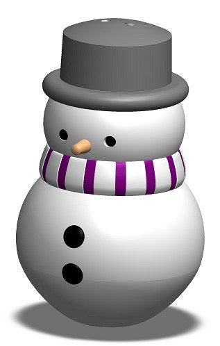Figurine bonhomme de neige avec écharpe et haut-de-forme