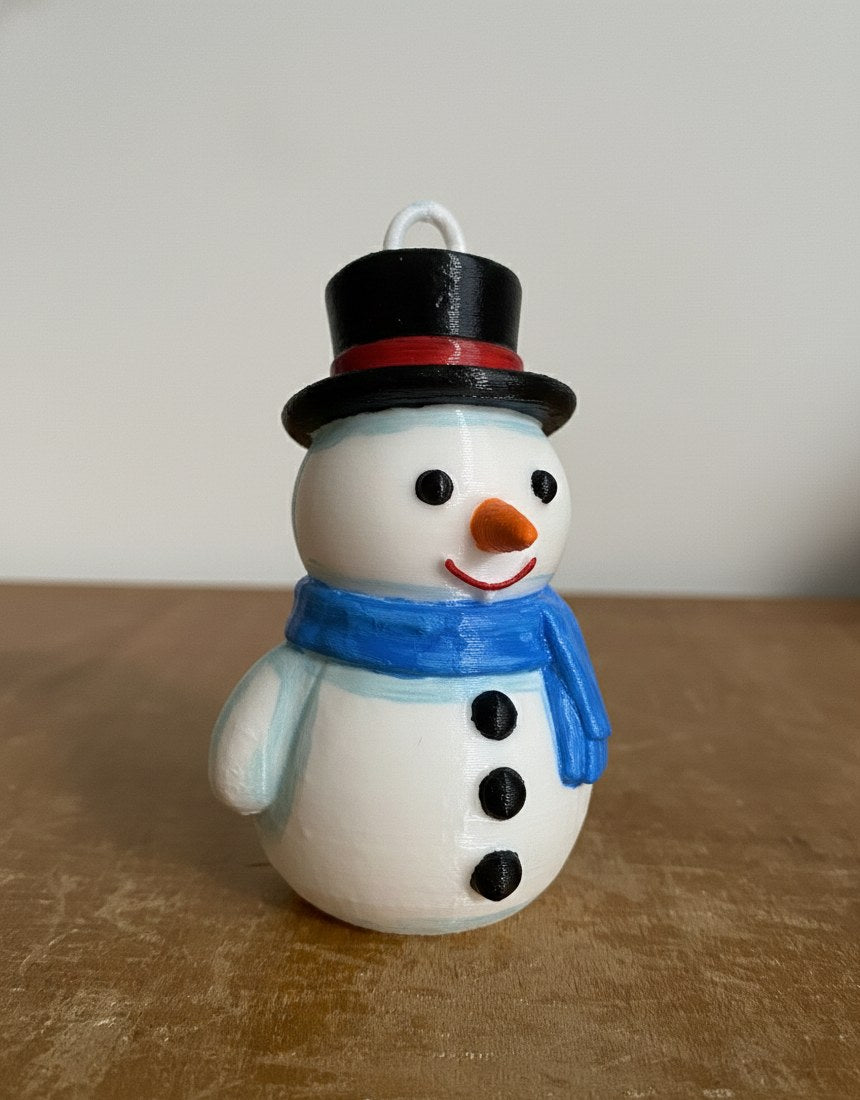 Bonhomme de neige classique avec haut-de-forme et écharpe
