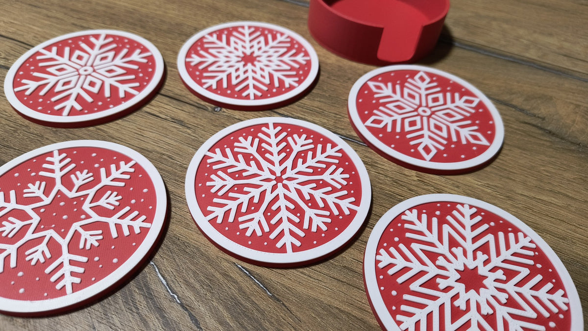 Sous-verres flocons de neige pour Noël – 6 motifs