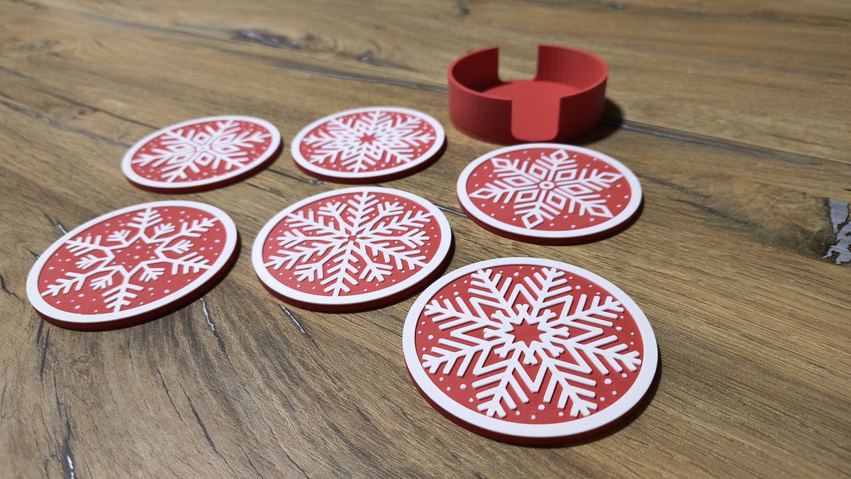 Sous-verres flocons de neige pour Noël – 6 motifs