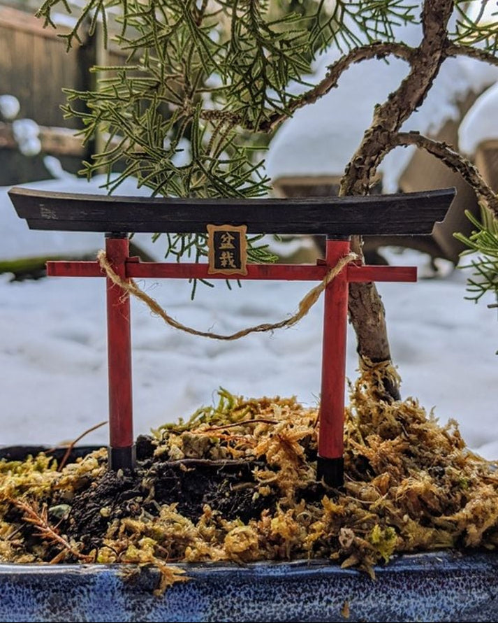 Portail torii Inari pour bonsaï – miniature de 8 cm
