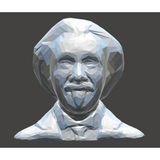 Buste low poly d'Albert Einstein