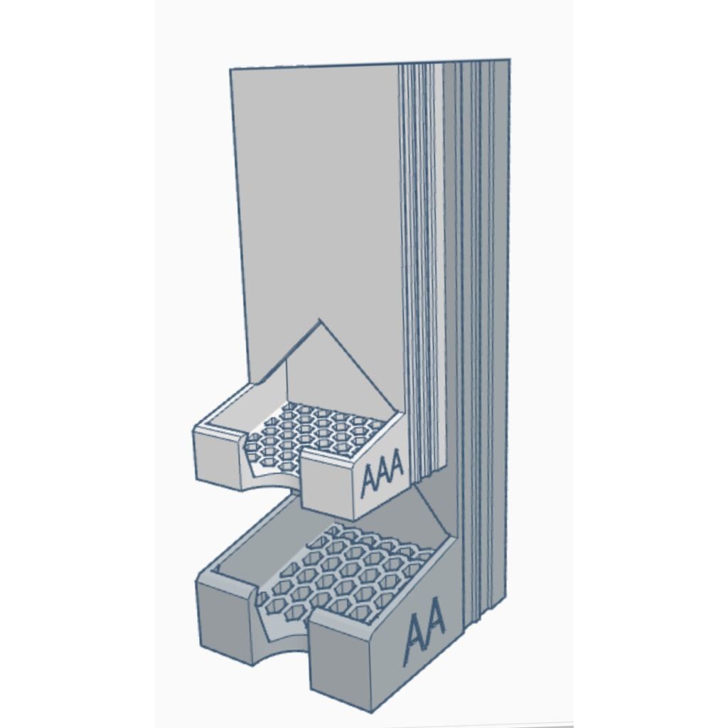 Organiseur de piles empilable avec fixation murale – AA et AAA