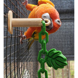 Jouet à chaîne suspendu pour cage à oiseaux avec feuilles de vigne