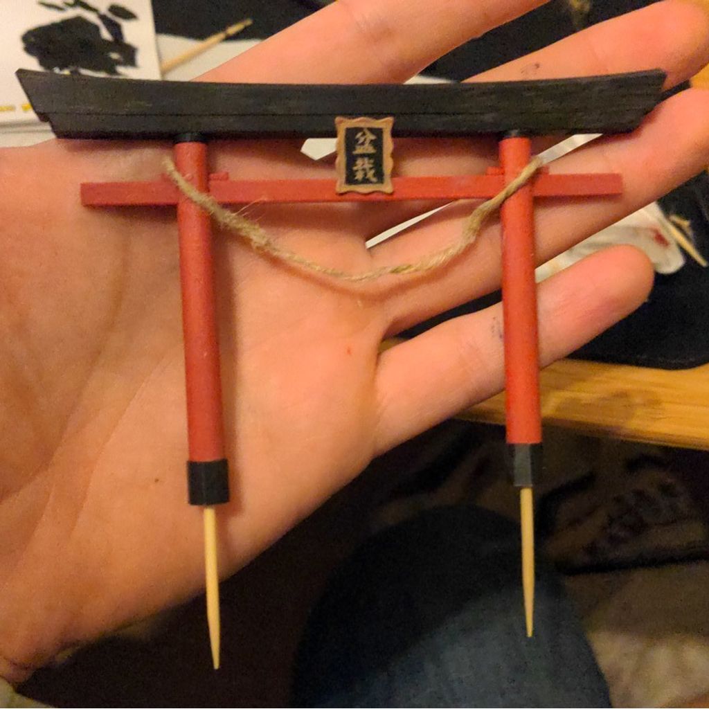 Portail torii Inari pour bonsaï – miniature de 8 cm