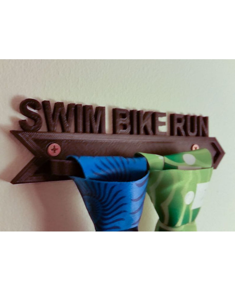 Porte-médailles de triathlon – support mural Swim Bike Run