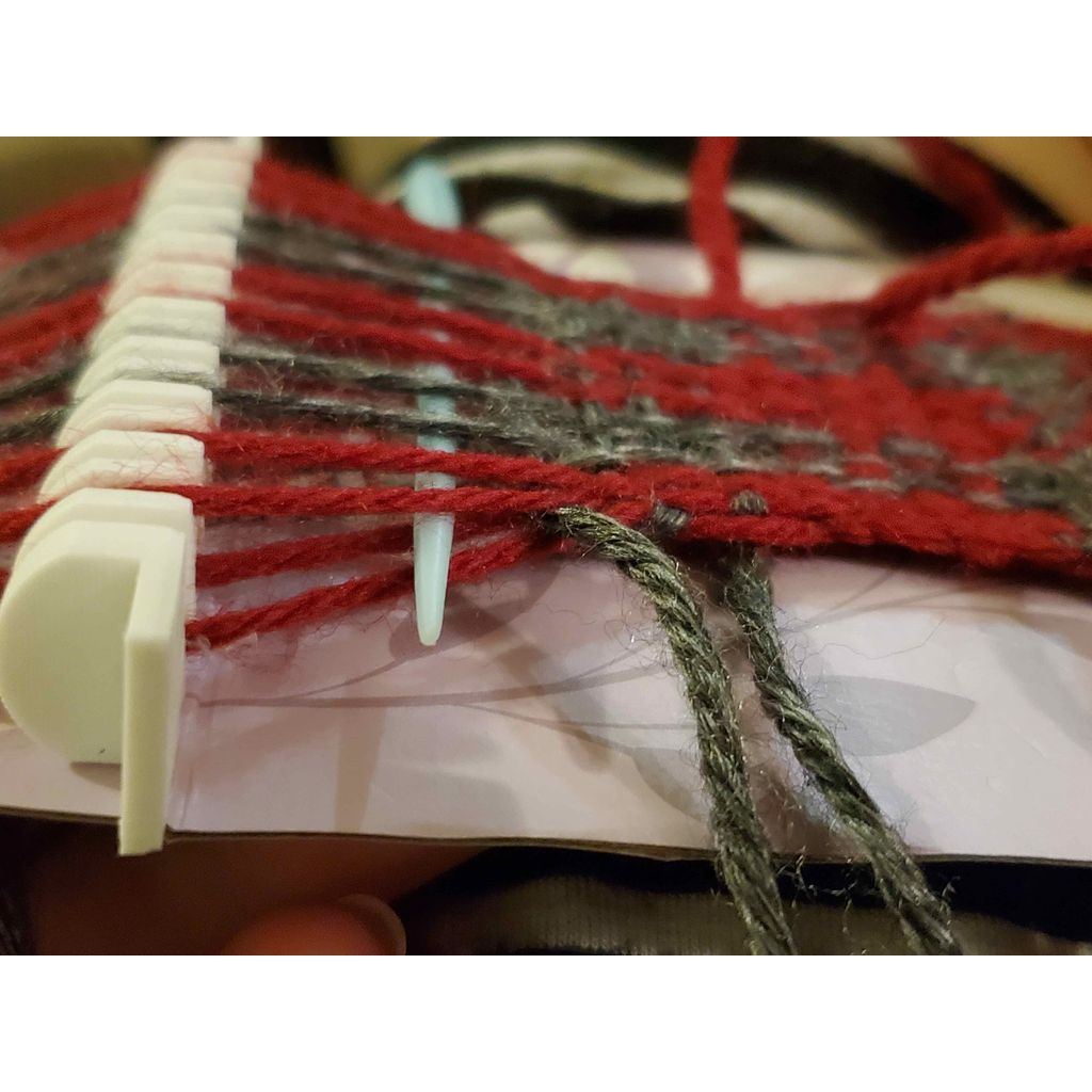 Mini bâton de lisse pour le tissage sur un métier en carton