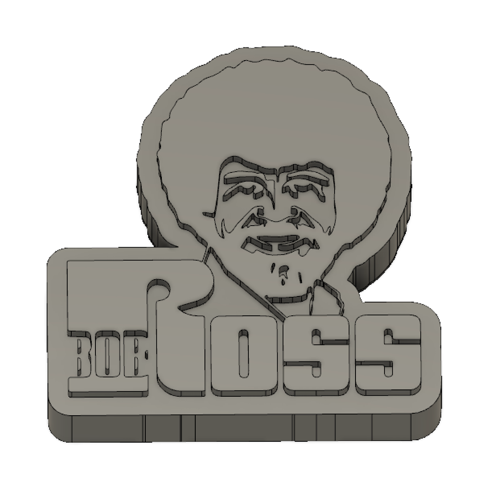 Logo Bob Ross imprimé en 3D