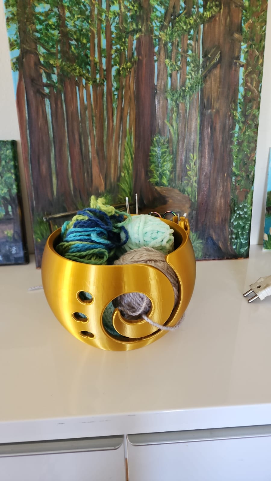 Bol à laine en forme de château – porte-pelote décoratif pour le tricot